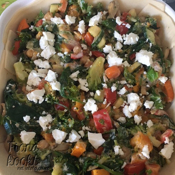 Vegetarische hartige pompoentaart