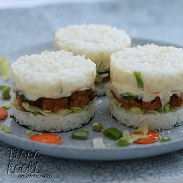 Sushi burger met tempé