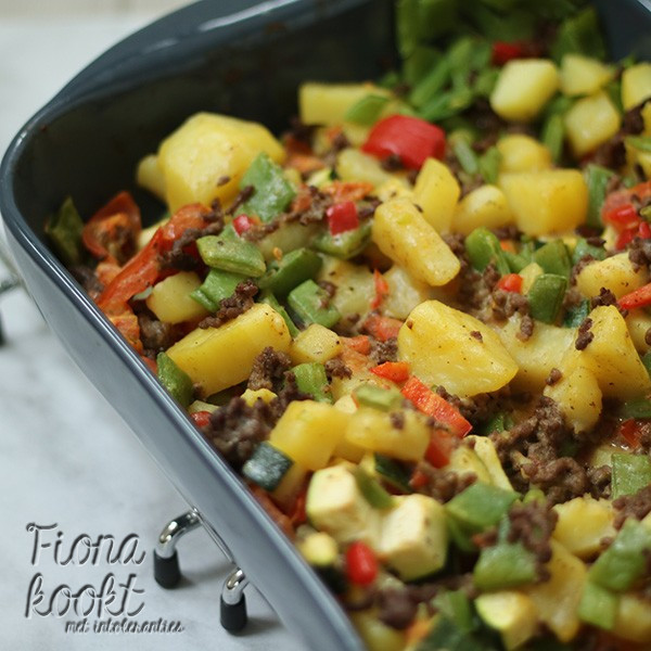 Bonen en aardappel ovenschotel