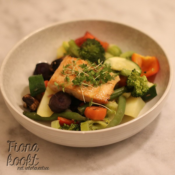 Ovengroente met zalm
